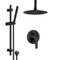 Matte Black Ceiling Shower System With Rain Shower Head and Hand Shower